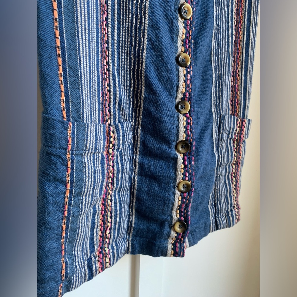 Rip Curl River Song Striped Button Front Mini Dre… - image 4